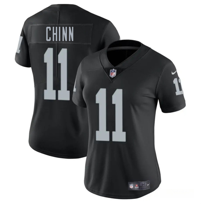 Women's Las Vegas Raiders #11 Jeremy Chinn Black 2025 Vapor Stitched Jersey(Run Small)